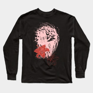 Splash of Ink Water Tiger with Red Lily Long Sleeve T-Shirt